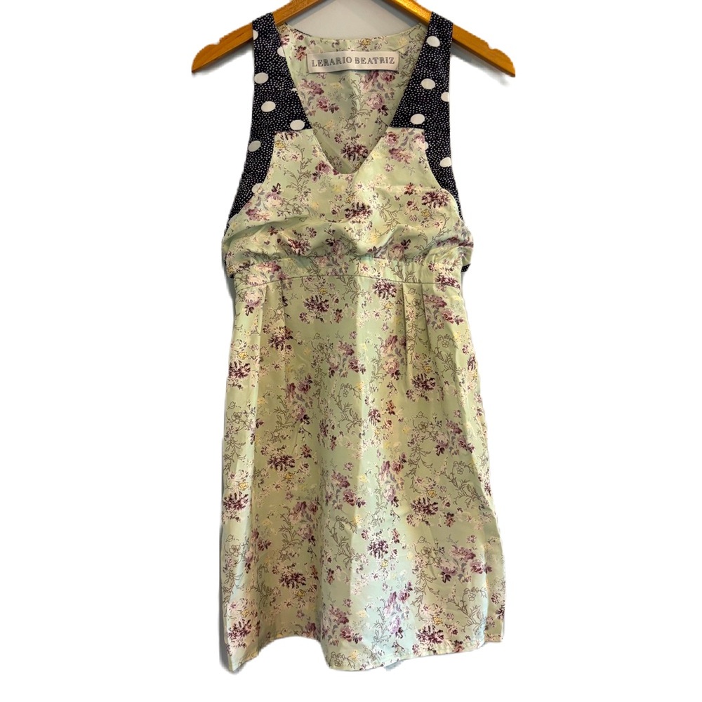 Lerario Beatriz 100% Silk Mixed Pattern Sleeveless Dress Size 4